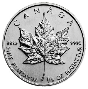 1/4-oz Platinum Maple reverse
